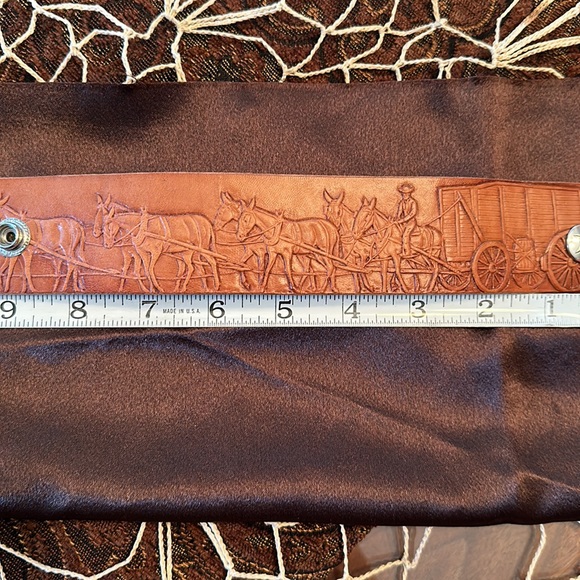 Stamped, genuine leather cuff. - Picture 3 of 10